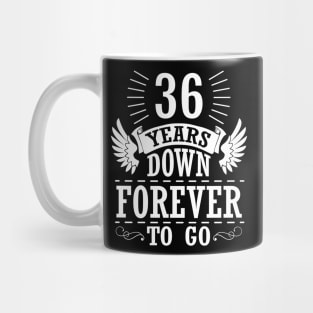 36 Years Down Forever To Go Happy Wedding Marry Anniversary Memory Since 1984 Mug